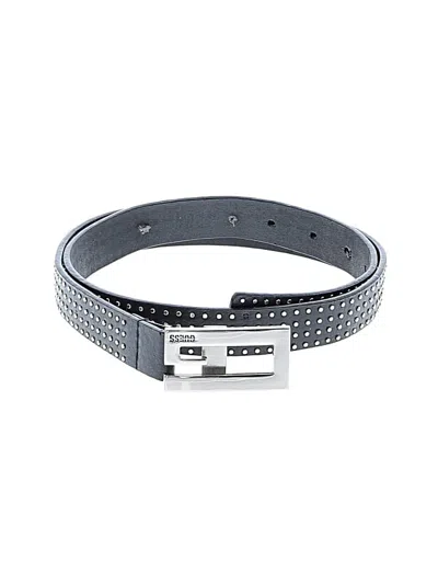 Pre-owned Guess Leather Belt In Gray