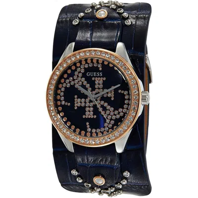 Guess Leather Women's Watch In Blue