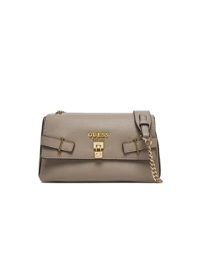 Guess Leather-trimmed Polyurethane Crossbody Bag In Taupe