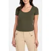 Guess Lena Rib Top In Green