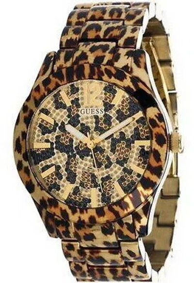 Pre-owned Guess Leopard Analogue Quartz Ladies Watch W0001l2