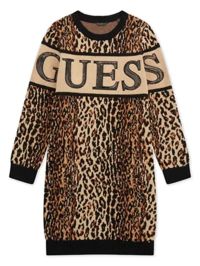 Guess Kids' Big Girls Long Sleeve Sweater Dress In Multi