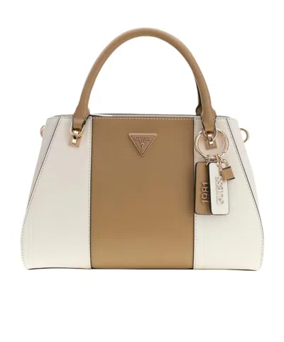Guess Letter Logo Shoulder Bag In Brown