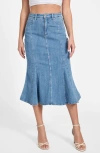 Guess Lia Denim Midi Skirt In Blue