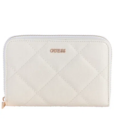 Guess Libby Medium Zip Around Wallet In White
