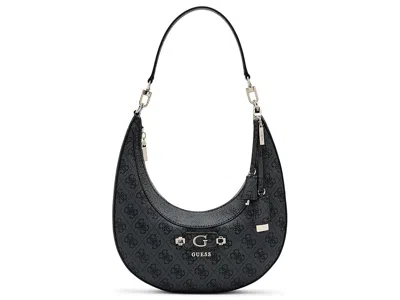 Guess Lindsey Hobo Shoulder Handbags Coal Logo: One Size In Black