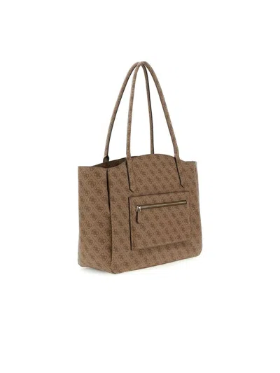 Guess Lindsey Tote Bag In Beige