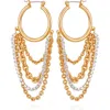 Guess Linear Chain Drop Hoop Earrings In Multi
