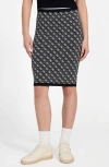 Guess Lise Quattro G Jacquard Knit Skirt In Black