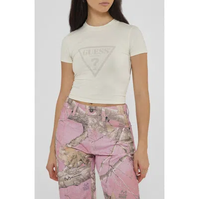 Guess Logo Baby Tee In Sandy Shore Multi