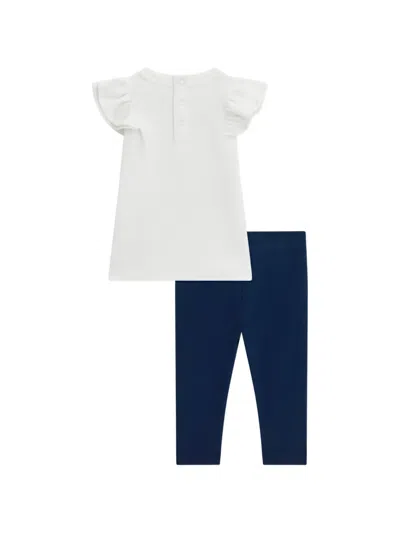 Guess Babies' Logo-detail Trousers Set In Blue