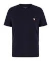 Guess Logo Detailed Crewneck T-shirt In Blue
