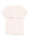 Guess Logo-embellished T-shirt In Pink