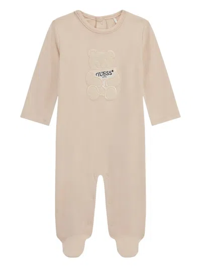 Guess Babies' Logo-embroidered Body In Neutrals