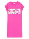 Guess Logo-embroidered Dress In Pink