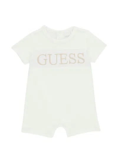 Guess Babies' Logo-embroidered Romper In White
