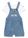 Guess Logo-embroidered Shorts Set In Blue