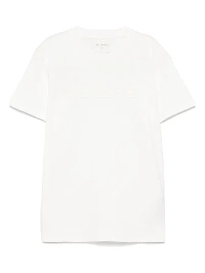 Guess Kids' Logo-embroidered T-shirt In White