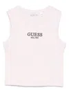 Guess Logo-embroidered T-shirt In White