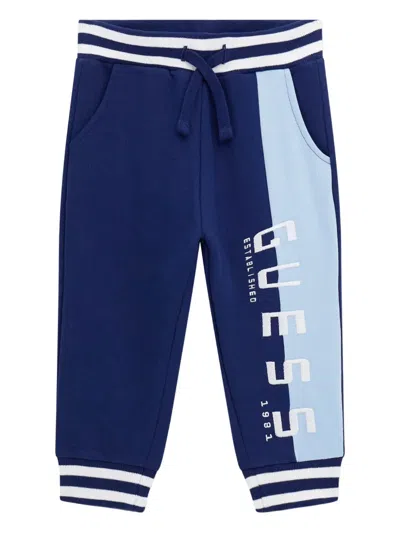 Guess Kids' Logo-embroidered Track Pants In Blue