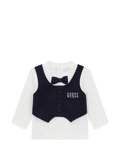 Guess Babies' Logo-embroidered Trousers Set In Multi