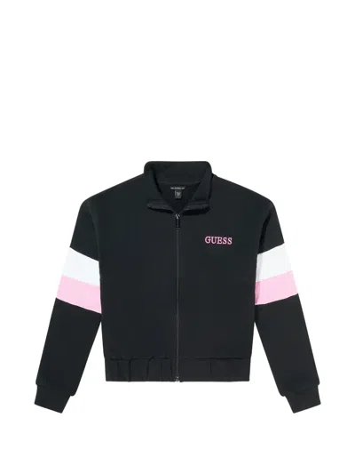 Guess Kids'  Girls Active Zip Up Top In Black