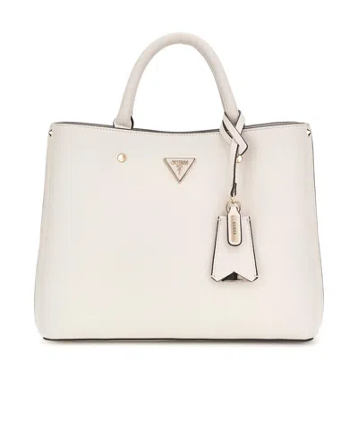 Guess Logo Handbag In Ivory