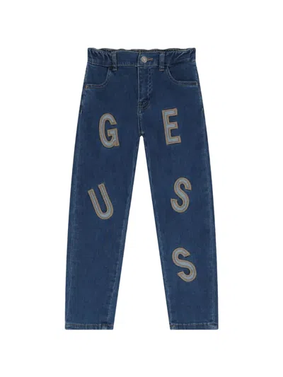 Guess Kids' Logo Jeans In Blue