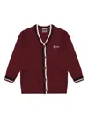 Guess Logo Knitted Cardigan In Red