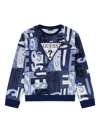 Guess Logo Lettering-print Sweatshirt In Multi