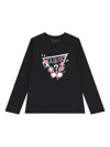 Guess Logo Long-sleeved T-shirt In Black