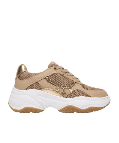 Guess Logo Low-top Casual Shoes In Neutral