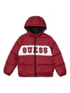 Guess Logo Padded Jacket In Red