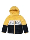 Guess Logo Padded Jacket In Yellow