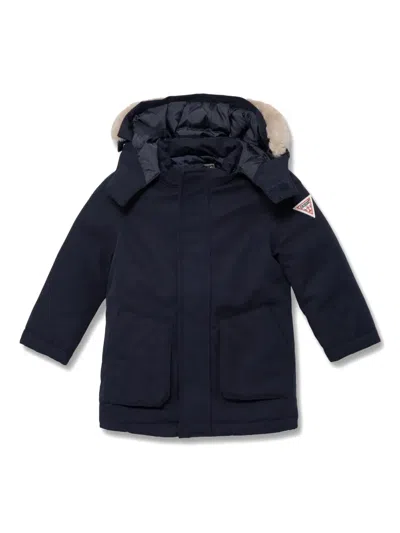 Guess Kids' Logo Parka In Blue