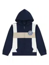 Guess Logo-patch Hooded Zip-up Hoodie In Multi