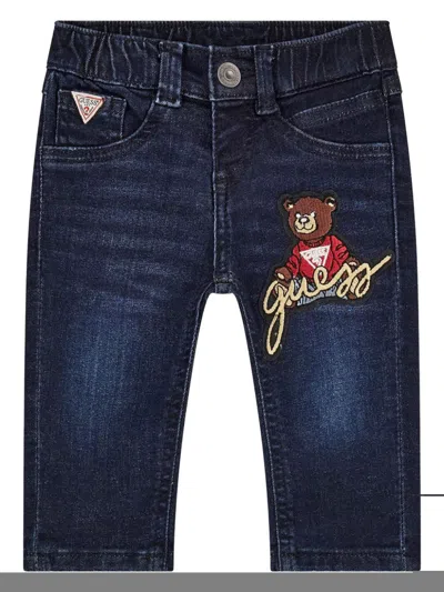 Guess Babies' Logo-patch Jeans In Blue