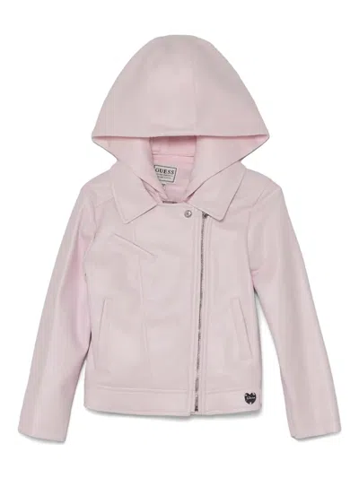 Guess Kids' Logo-plaque Jacket In Pink