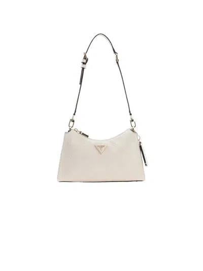 Guess Logo Polyurethane Shoulder Bag In White