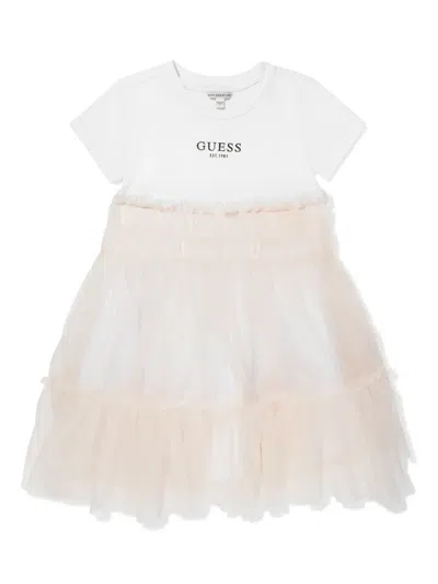 Guess Kids' Logo-print Dress In Pink