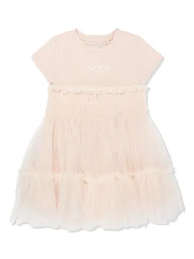 Guess Kids' Logo-print Dress In Pink