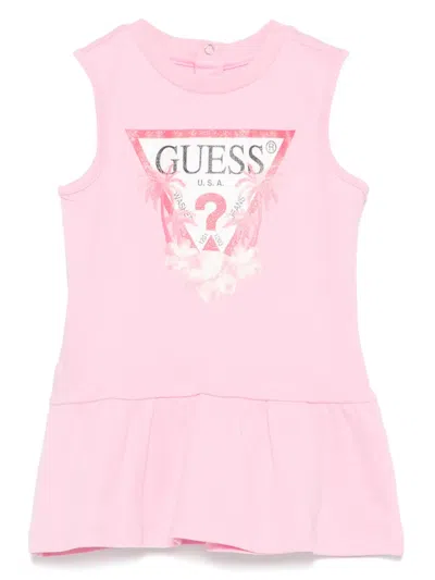Guess Babies' Logo-print Dress In Pink