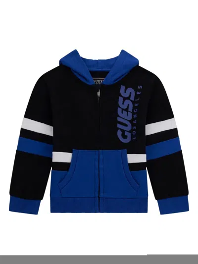 Guess Kids' Logo-print Hoodie In Schwarz