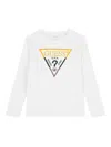 Guess Logo-print Long-sleeve T-shirt In White