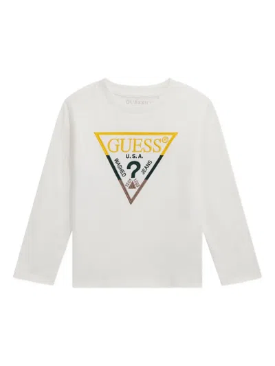 GUESS LOGO-PRINT LONG-SLEEVE TOP