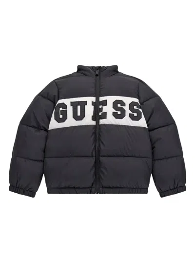 Guess Kids' Logo-print Padded Jacket In Black