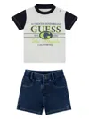 Guess Logo-print Shorts Set In Blue