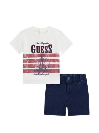 Guess Babies' Logo-print Shorts Set In Multi