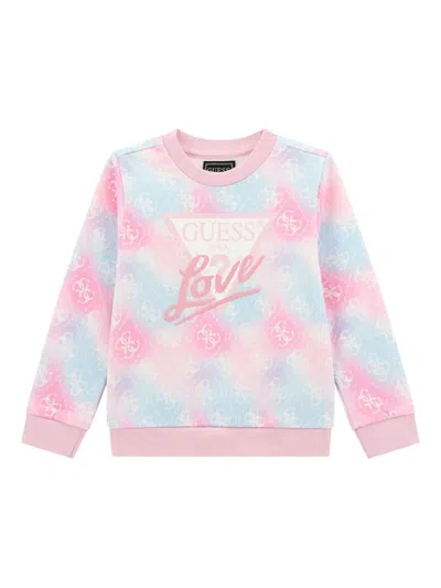 Guess Kids' Logo-print Sweatshirt In Pink