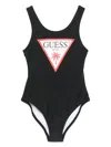 Guess Logo-print Swimsuit In Black